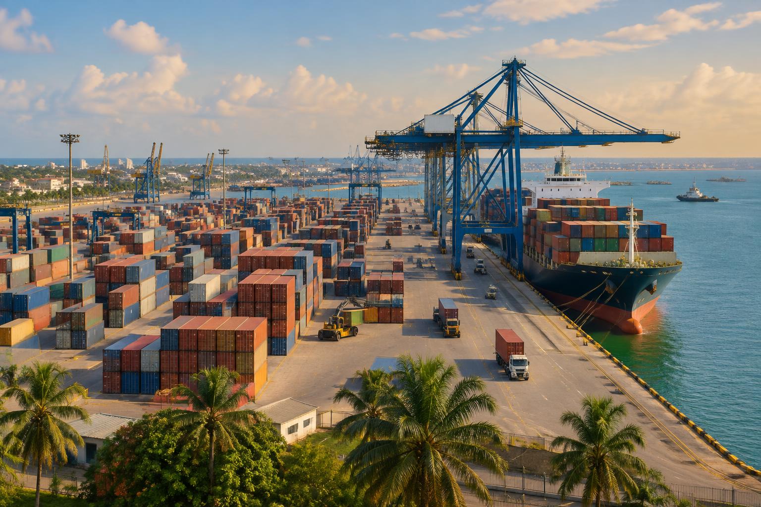 Shipping route to Ghana
